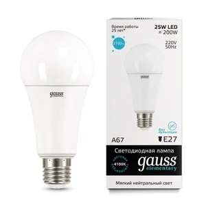 Лампа Gauss LED Elementary A67 25W E27 4100K Улыбка Света